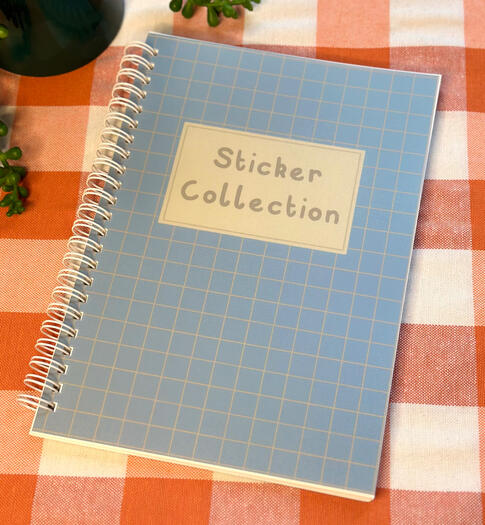 Blue Grid A5 Sticker Book